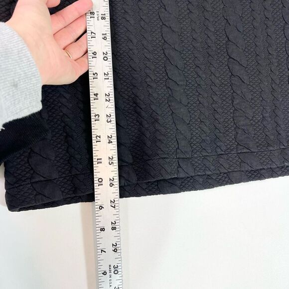 Native Youth Sweater Womens Large Black Stretch Cable Knit Buttoned Shoulder - Picture 4 of 11